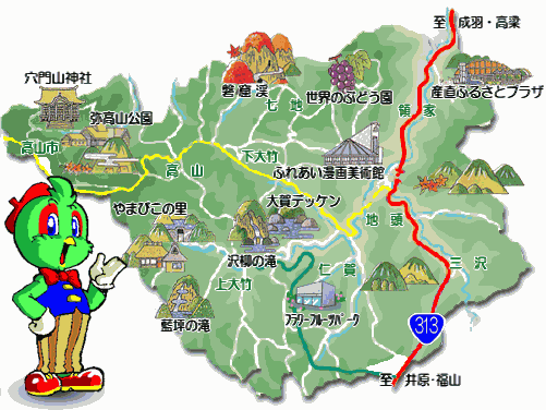 川上地域の地図